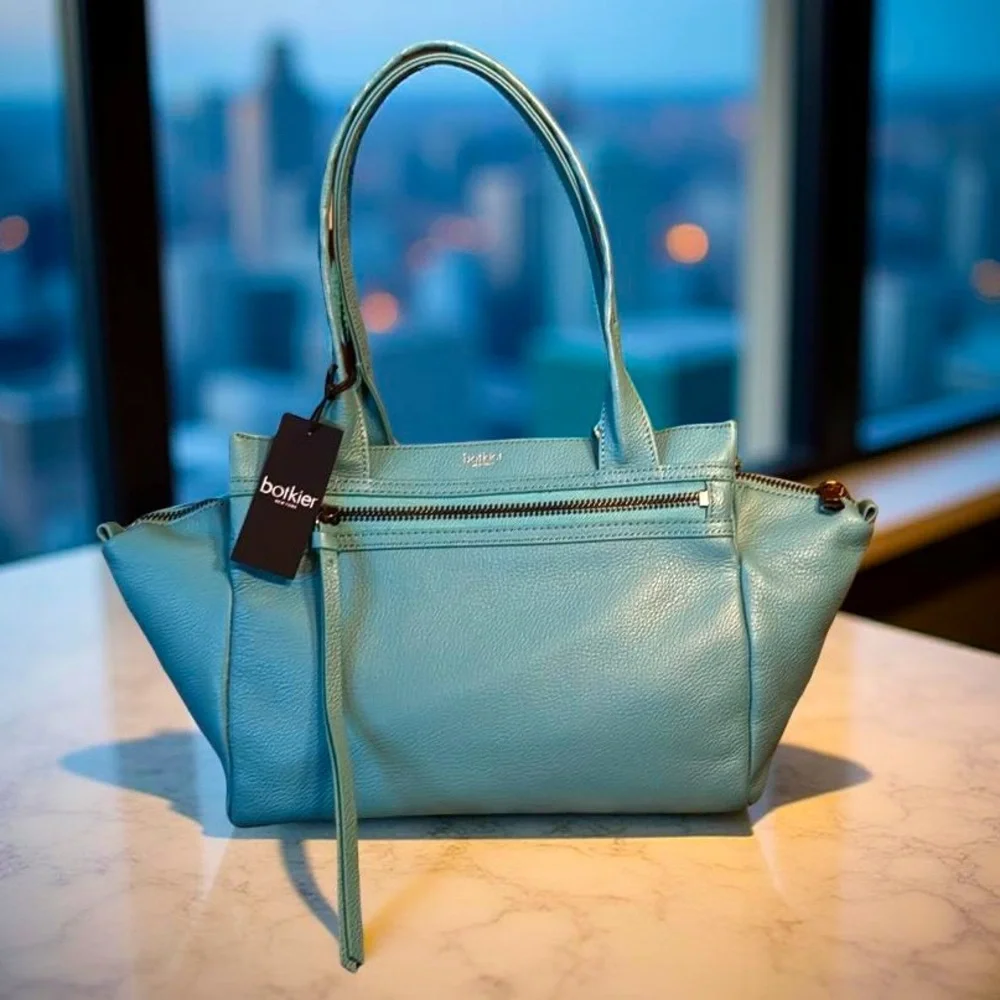 Botkier Teal Leather Tote Bag